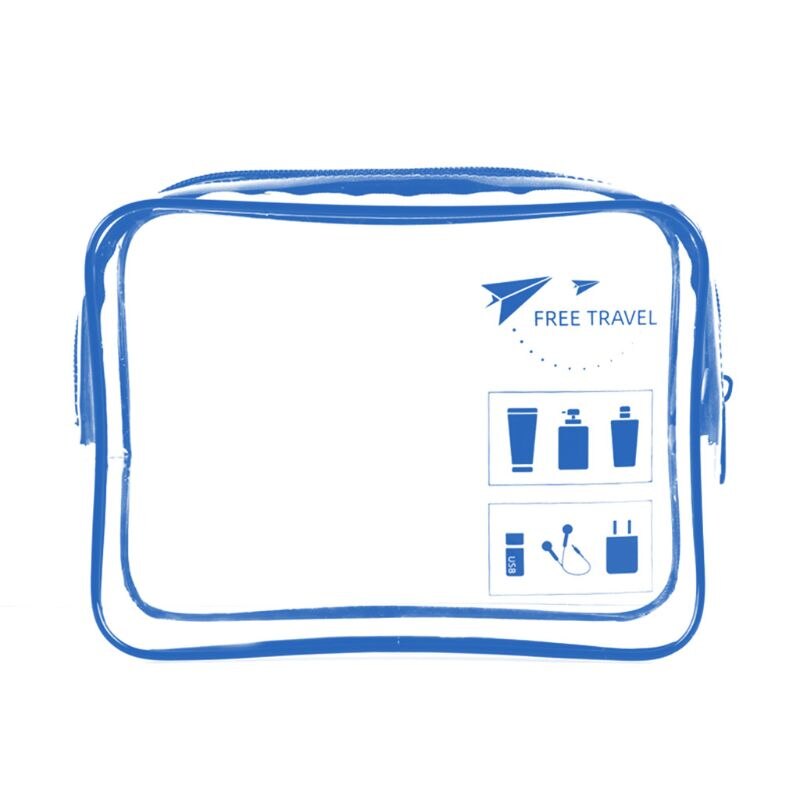 Bolsa de viaje transparente para cosméticos, bolsa para estuche de maquillaje, neceser, neceser, organizador, bolsa de maquillaje: Azul