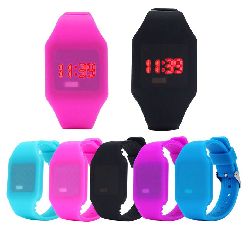 Uitstekende Digitale Horloge Womens Mens Rubber Led Horloge Datum Sport Armband Digitale Horloge #4A24