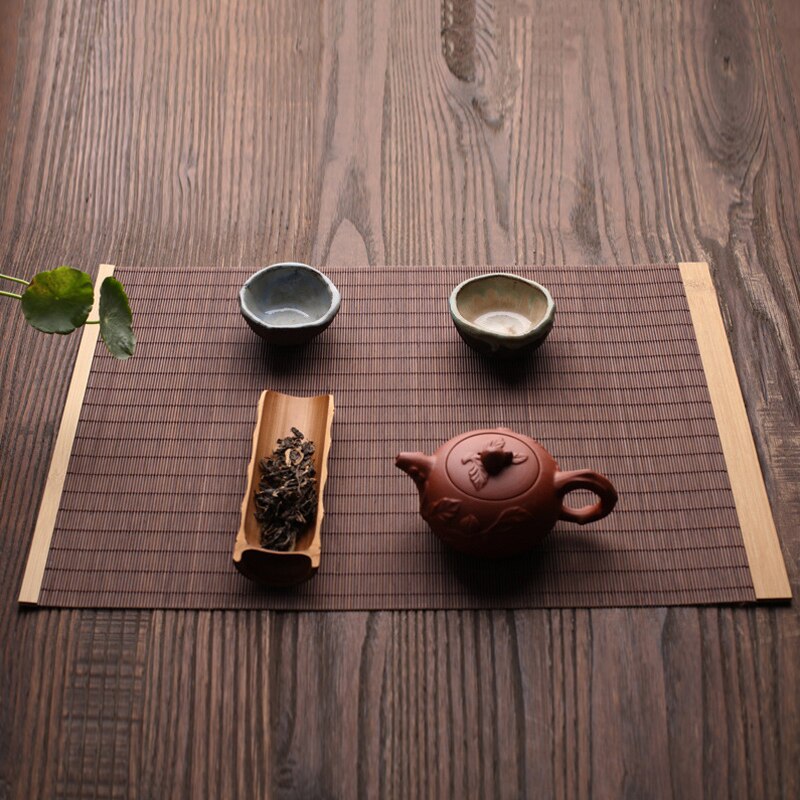 Natural Bamboo Table Mat Tea Dining Insulated Table Runner Japanese Style Woven Placemat Home Cafe Restaurant Decor Coaster
