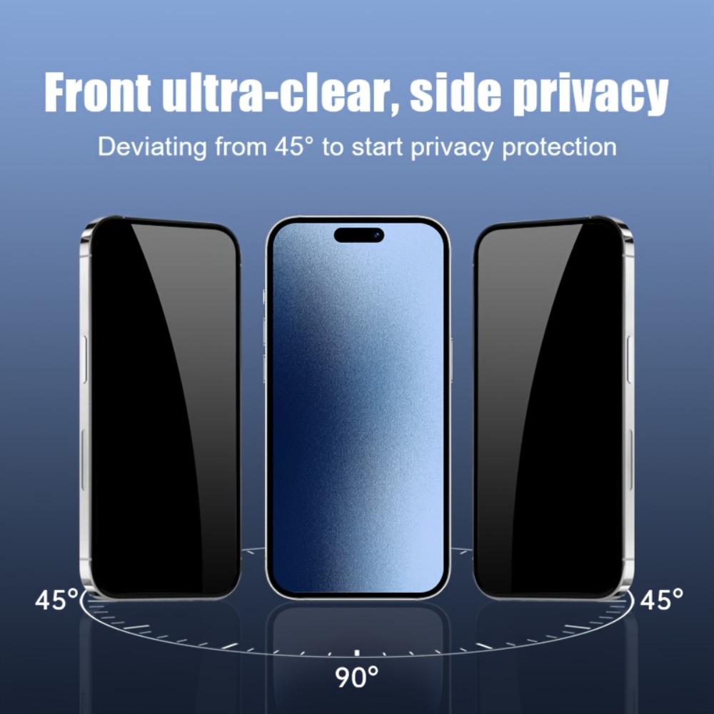 2Pcs Privacy Full Cover Screen Protector for iPhone 17 16 15 Pro Max 16 15 Plus 14 13 12 11 Pro 17 Air XR XS Anti Spy Glass Film