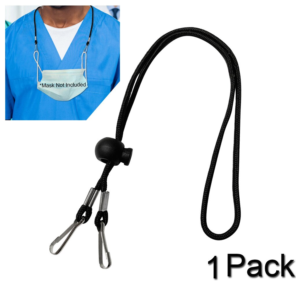 1/2/5 stk cordón de mascarilla justerbar unisex sort ansigtsmaske lanyard praktisk & praktisk sikkerhedsmaske hvile & øreholder reb: En