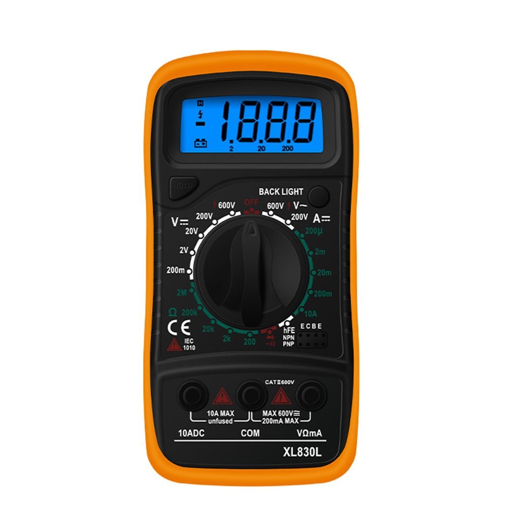 Multi-function Digital Multimeter Xl830l Digital Multimeter Handheld Multimeter Precision Digital Display: yellow