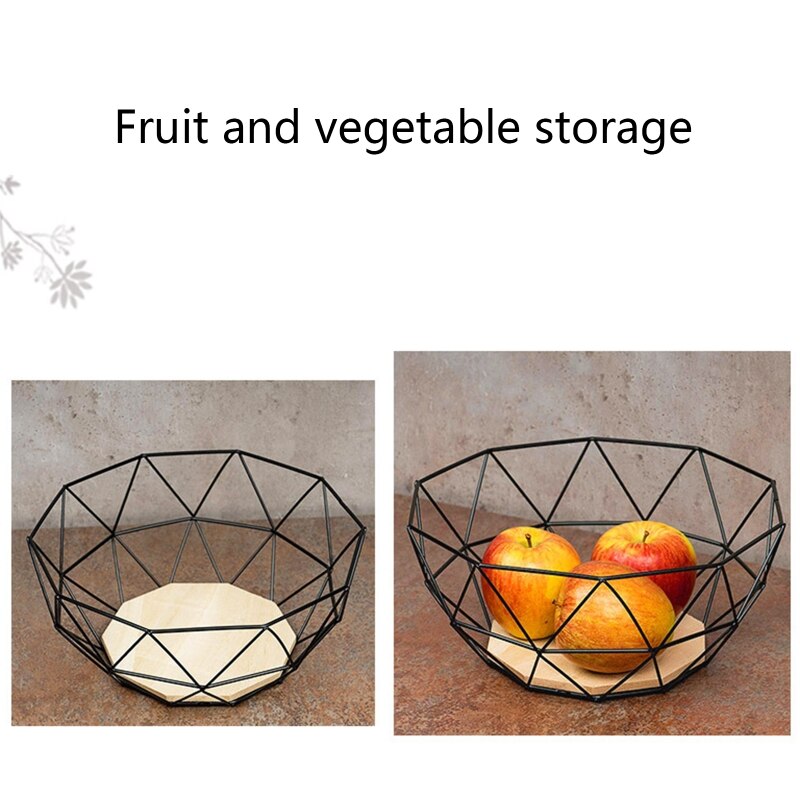 Fruit Basket Bowl Metal Wire Container Kitchen Vegetable Storage Holder 37MF
