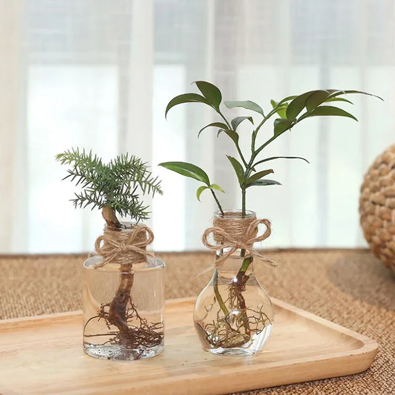 Piccolo vaso per centrotavola Vasi per fiori in plastica con boccioli Mini vaso trasparente rustico Forme uniche per cene di nozze Decorazioni per la casa Vasi