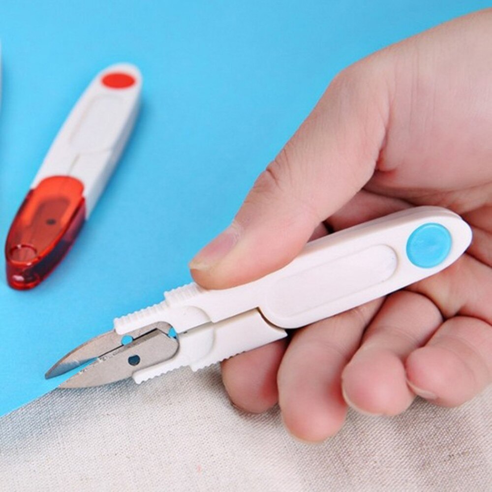 Stainless Steel Cross Stitch Scissors With Cover Snip Thread Cutter Home Garden Arts Crafts U Type Scissors Sewing Tools