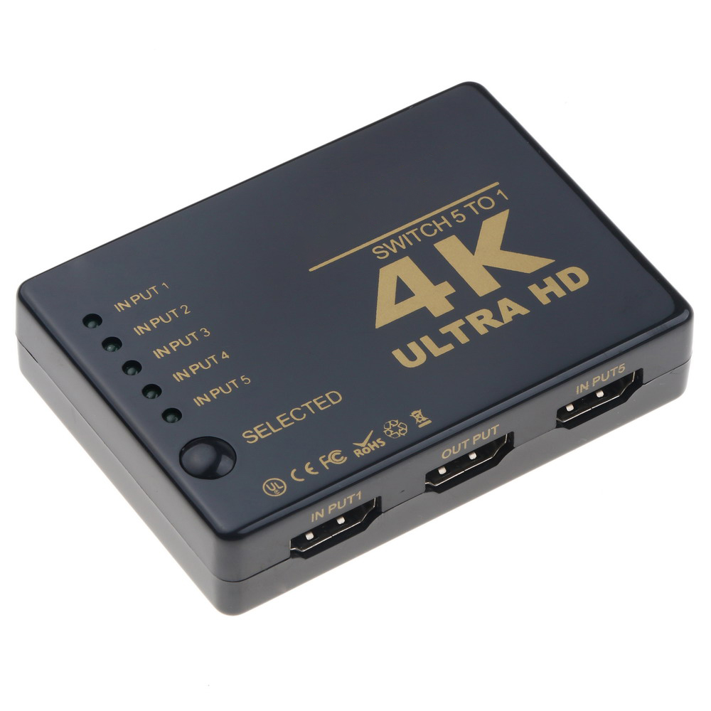 Kebidumei 4K * 2K Ultra Hd 3D 4K Switch Switcher Hdmi-Compatibel Splitter 1 Ingang 5 uitgang Hub Met Ir Afstandsbediening