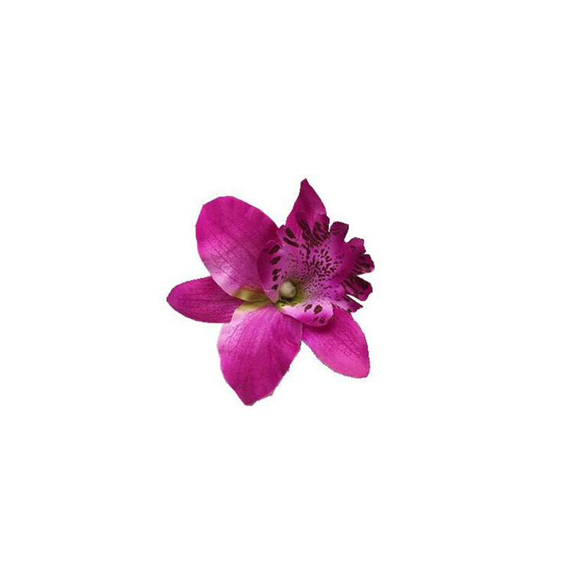 Free Women Summer Bohemia Beach Thai Lily Orchid Flower Hair Clip Bridal Wedding Headwear Ornaments Accessories: plum