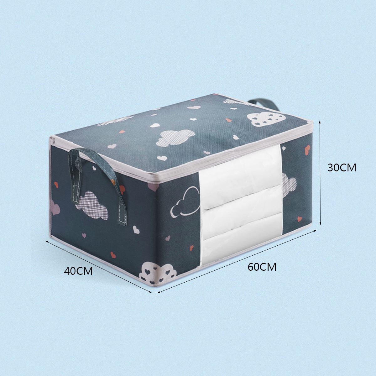 Folding quilt Clothes storage bag Organizer bag Storage bag Dustproof under-bed storage Wardrobe storage Wardrobe storage: Navy blue large