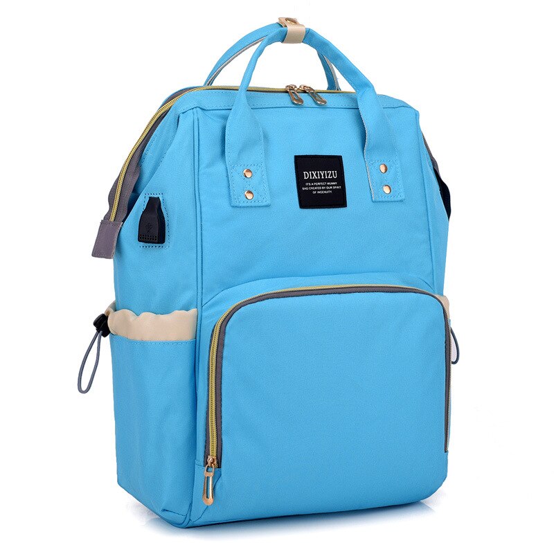 Große Kapazität Mummy Tasche Mutterschaft Windel Tasche Reise Rucksack Pflege Tasche für Baby Pflege frauen Tasche: Blue