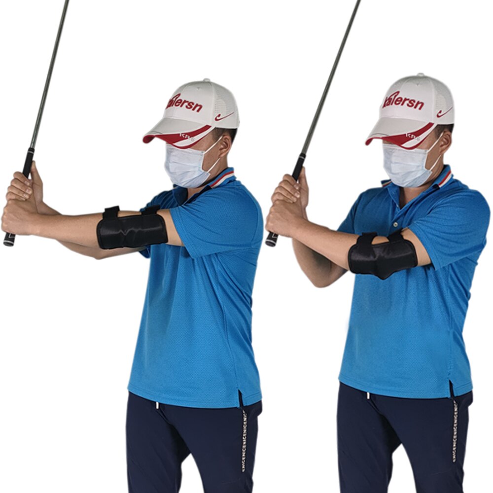 Golf Swing Training Aids Elbow Brace Arc Corrector Swing Training Straight Practice Golf Arm Bending Alarm Wrist Band