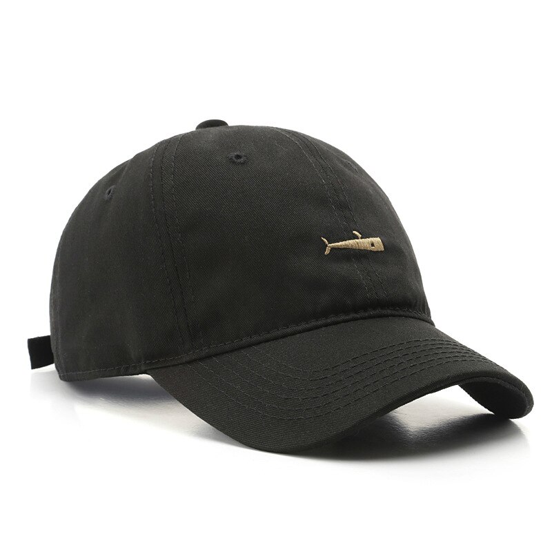 SLECKTON Baseball Kappe für Männer und Frauen Retro Dad Hüte Sommer Im Freien Visiere Kappe Unisex Snapback Hut Fisch Stickerei hut: Black-1