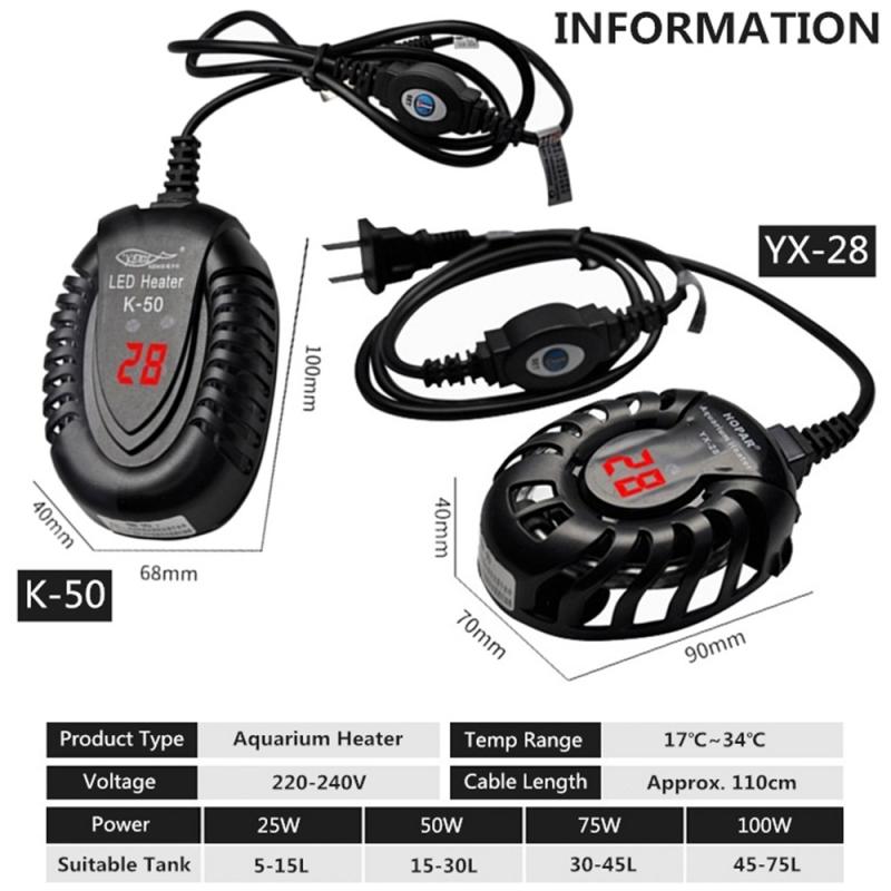Aquarium Digital Temperature Controller Submersible Fish Tank Automatic Water Heater Tank Turtle Constant Temperature Heating