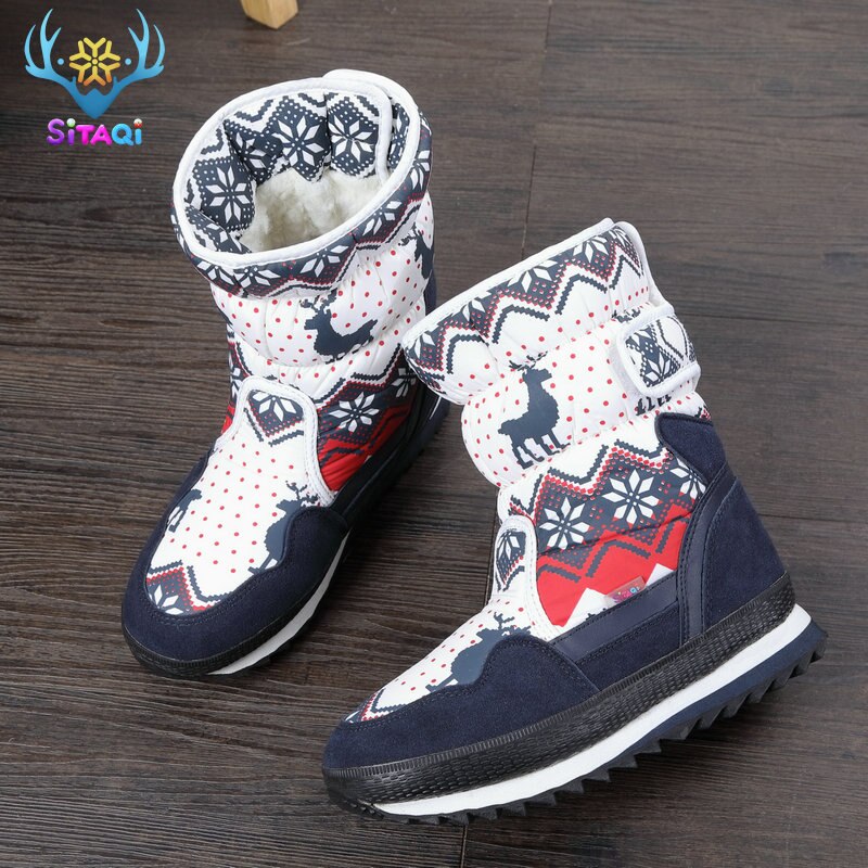 Botas de invierno para niñas, botas de nieve para niños, zapatos de Navidad de , zapatos cálidos de piel de lana natural, suela interior antideslizante,: 39