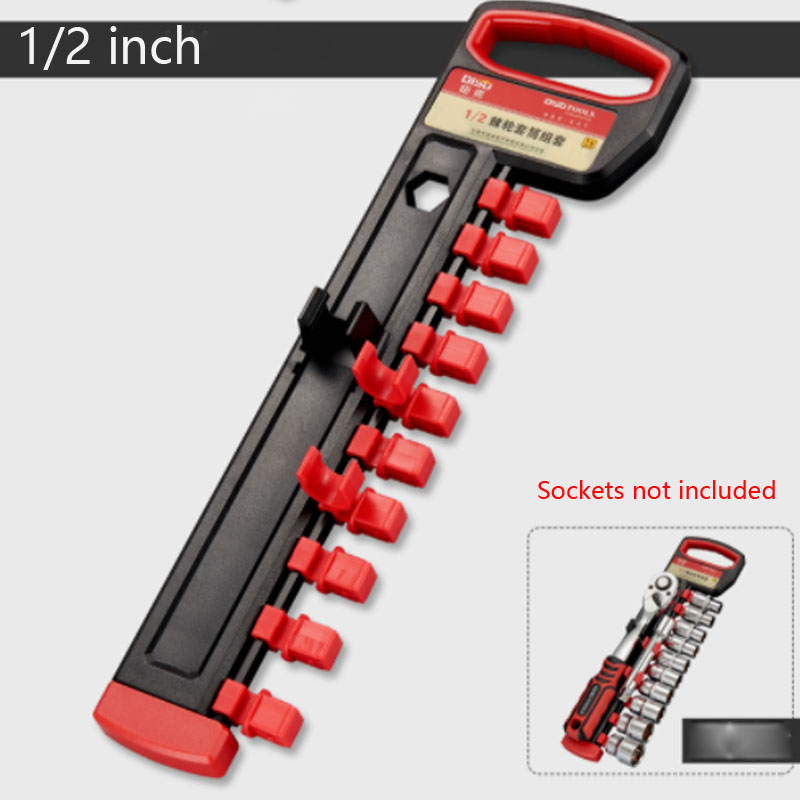 1/4" 3/8" 1/2" Socket Wrench Storage Rack Mountable Sliding Stand Socket Wrenchs Holder for Ratchet Wrench And Socket Storage: Dark purple