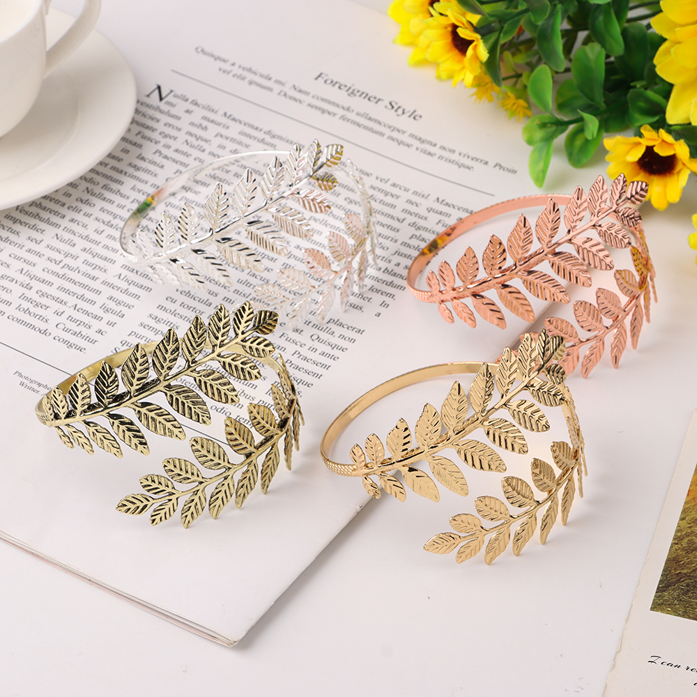 Pulsera de brazo de Metal Vintage para mujer, brazalete con forma redonda, cadena para el brazo superior, estilo romano griego