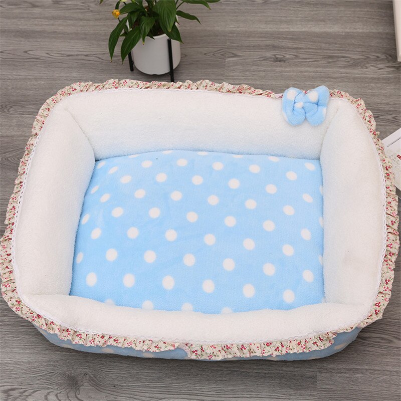 Prinsesse kjæledyr matt katt reir varm hund kennel hus myk valp sove seng hund pute sofa til chihuahua hund kurv cama cachorro: Blå / M 50 x 40cm