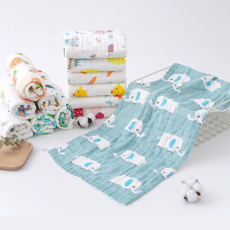6 Lagen Van Mousseline Gaas Mousseline Katoenen Zachte Baby Handdoeken Veeg Gezicht Doeken Handdoek Gezicht Zakdoek Zuigelingen Baden Feeding Washc
