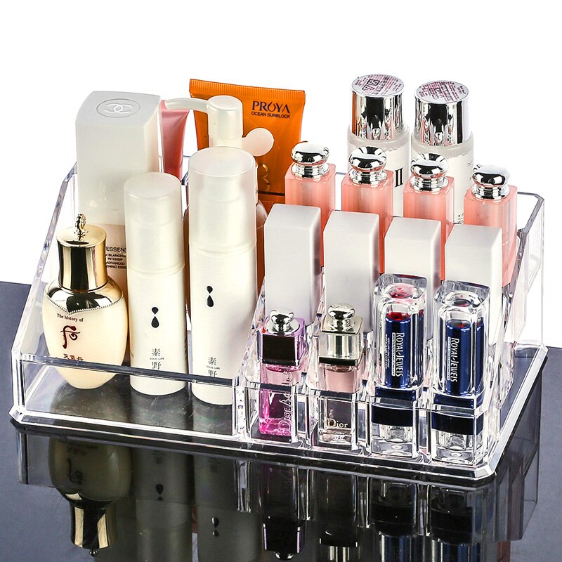 Akryl kosmetik organizer klar make-up holder opbevaring opvaskeboks skrivebord tilbehør skrivebord sæt
