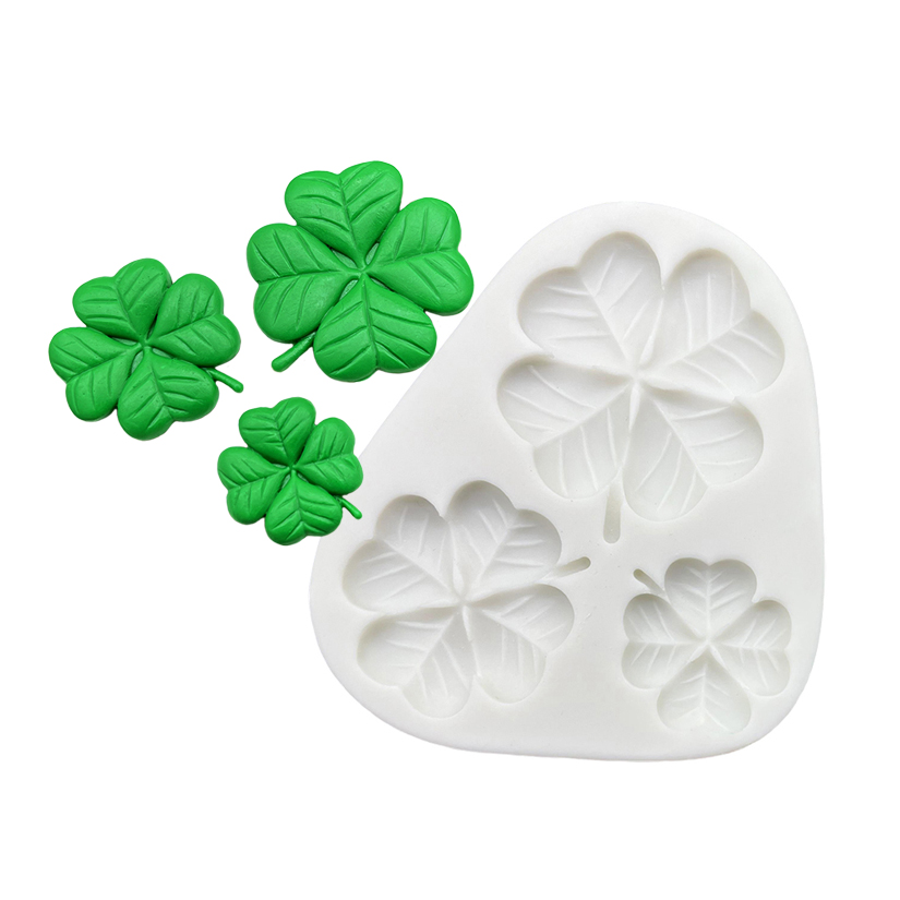 vier Blatt Kleeblatt Kleeblatt Silikon Kuchen Backen bilden Zucker Schokolade Cupcake Backform Fondant Kuchen Dekorieren Werkzeuge