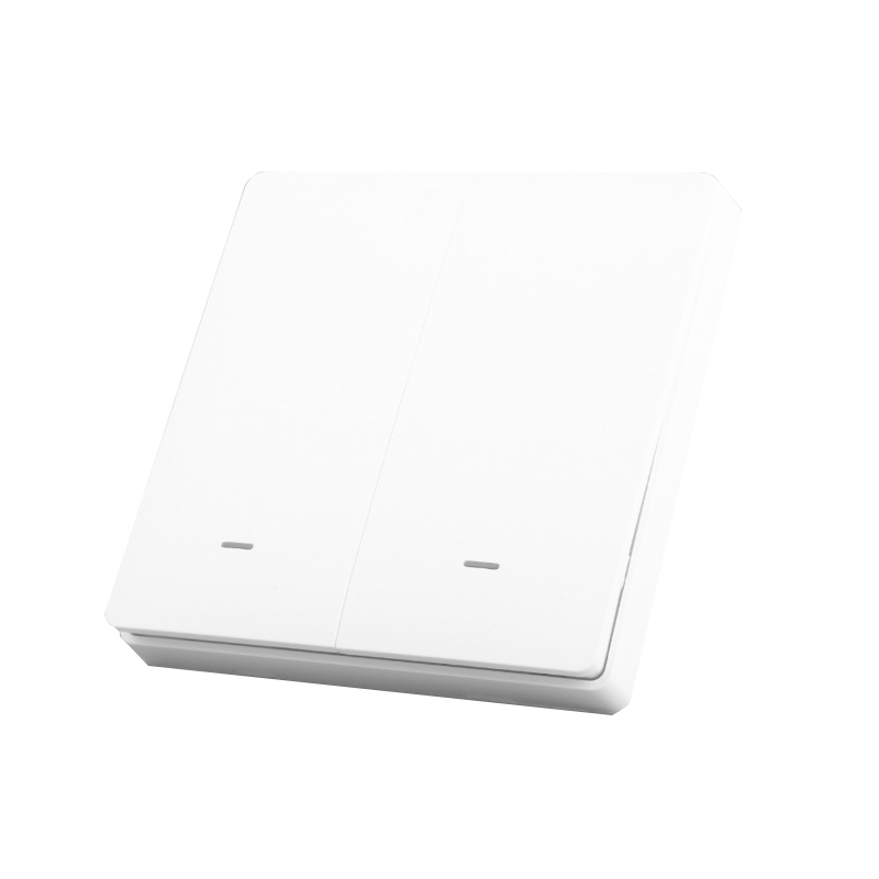 Wifi smart enkel l linje ingen neutral ledning krävs knapp ljus på/av väggströmbrytare eu uk typ 86 x 86mm arbete med apple homekit: 2 gäng