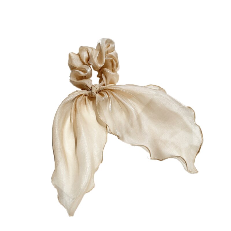 Women Hair Ring Ribbon Clip Hoop Braid Tool Bead Cuff French Headband Hair Accessories Knoted Cross Elastic Hair Band Soft Solid: 02