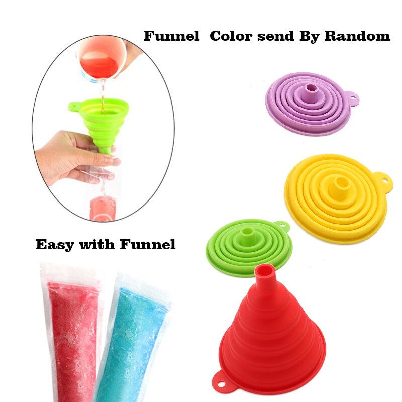 20PCS Disposable Ice Pop Bags with Funnel DIY Popsicle Mold Ice Sucker Bags Disposable Ice Stick bag Ice Cube Makers