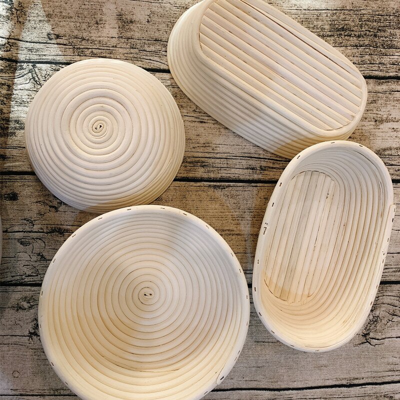 Håndlavet brød banneton kurv rund/oval rattan kurv brød buet kniv dej benny brød