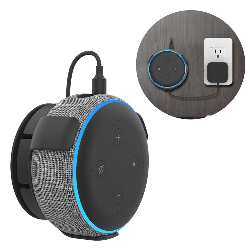 Soporte de montaje en pared Echo Dots, soporte de gestión de cables para Alexa Echo Dot3rd Gen, auriculares inalámbricos bluetooth, altavoz, soporte de montaje en pared