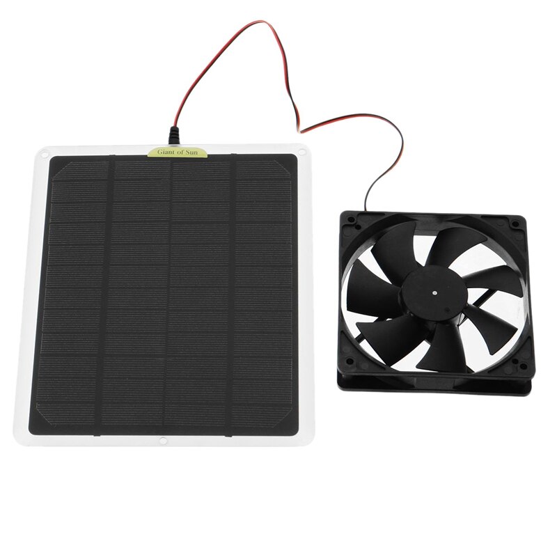 RV Solar Exhaust Fan 50W 6 Inch Mini Ventilator IP65 Waterproof Solar Panel Powered Fan for Car, Greenhouses, Pet Houses