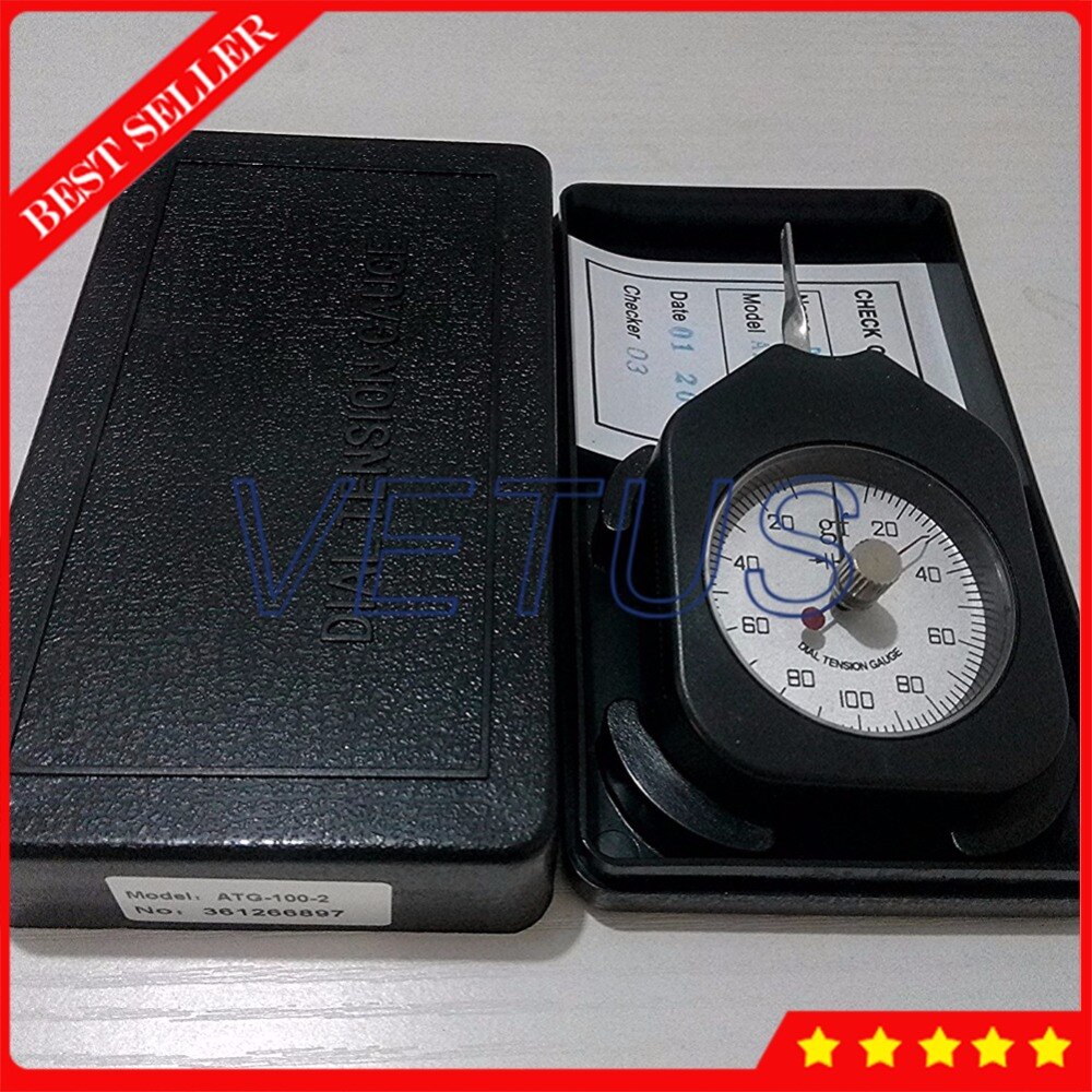 Peak-hold 100g Double pointers Tension Gauge with ATG-100-2 dial Tensiometer analog Tension Meter tester
