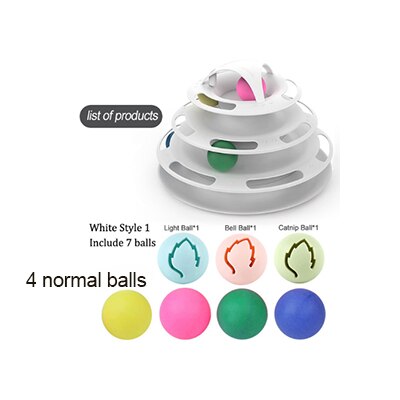 Three Levels Pet Cat Toy Tower Tracks Disc Cat Intelligence Amusement Triple Pay Track Cat Toys Ball Training Amusement Plate: 10