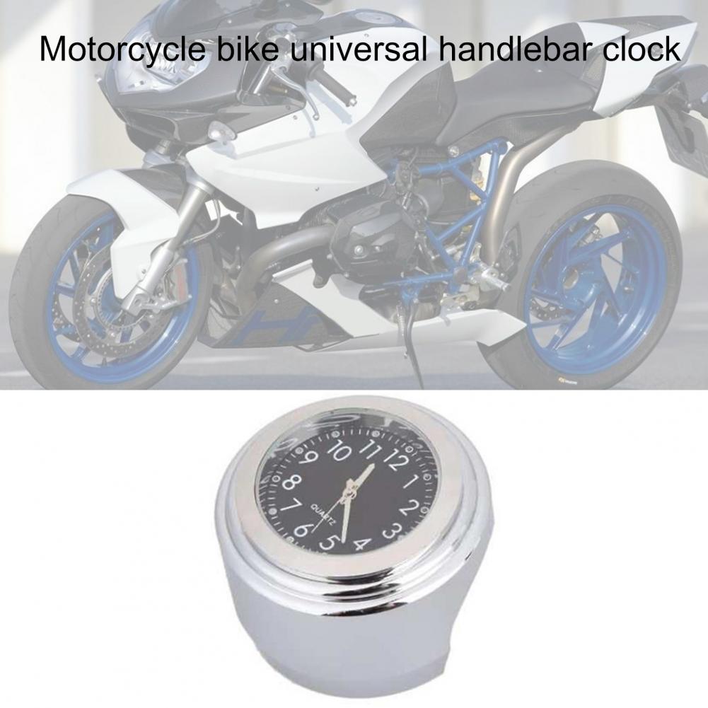 Universele 7/8 "Aluminium Waterdicht Chrome Lichtgevende Motorcycle Fietsstuur Mount Quartz Klok Horloge Voor Honda Yamaha