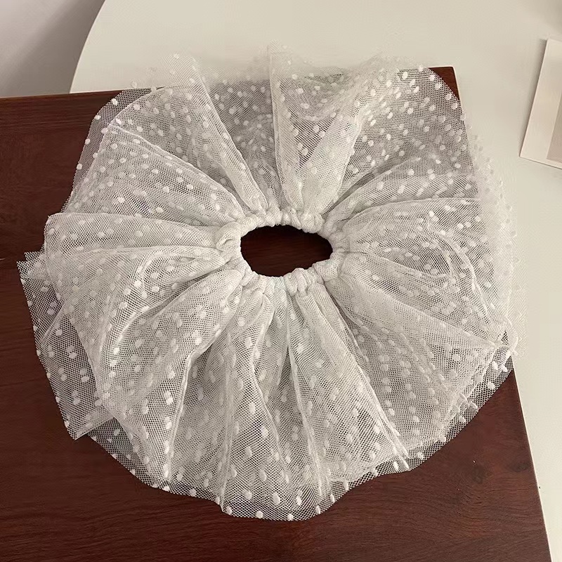 Coletero de pelo francés de encaje de gran tamaño para mujer, coleteros elásticos, diademas, accesorios elásticos para el cabello: Azul cielo