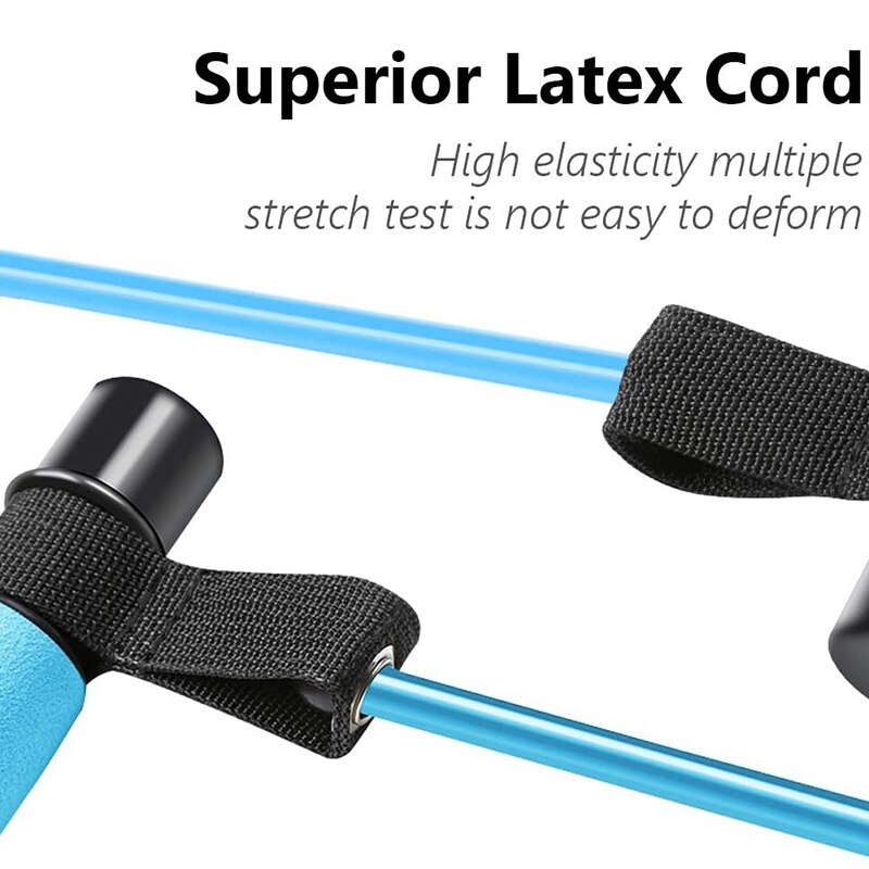 Portable Pilates Bar Kit Yoga Pilates Stick with Resistance Band, Home Gym Pilates Yoga Exercise Bar with Foot Loop for Total Bo