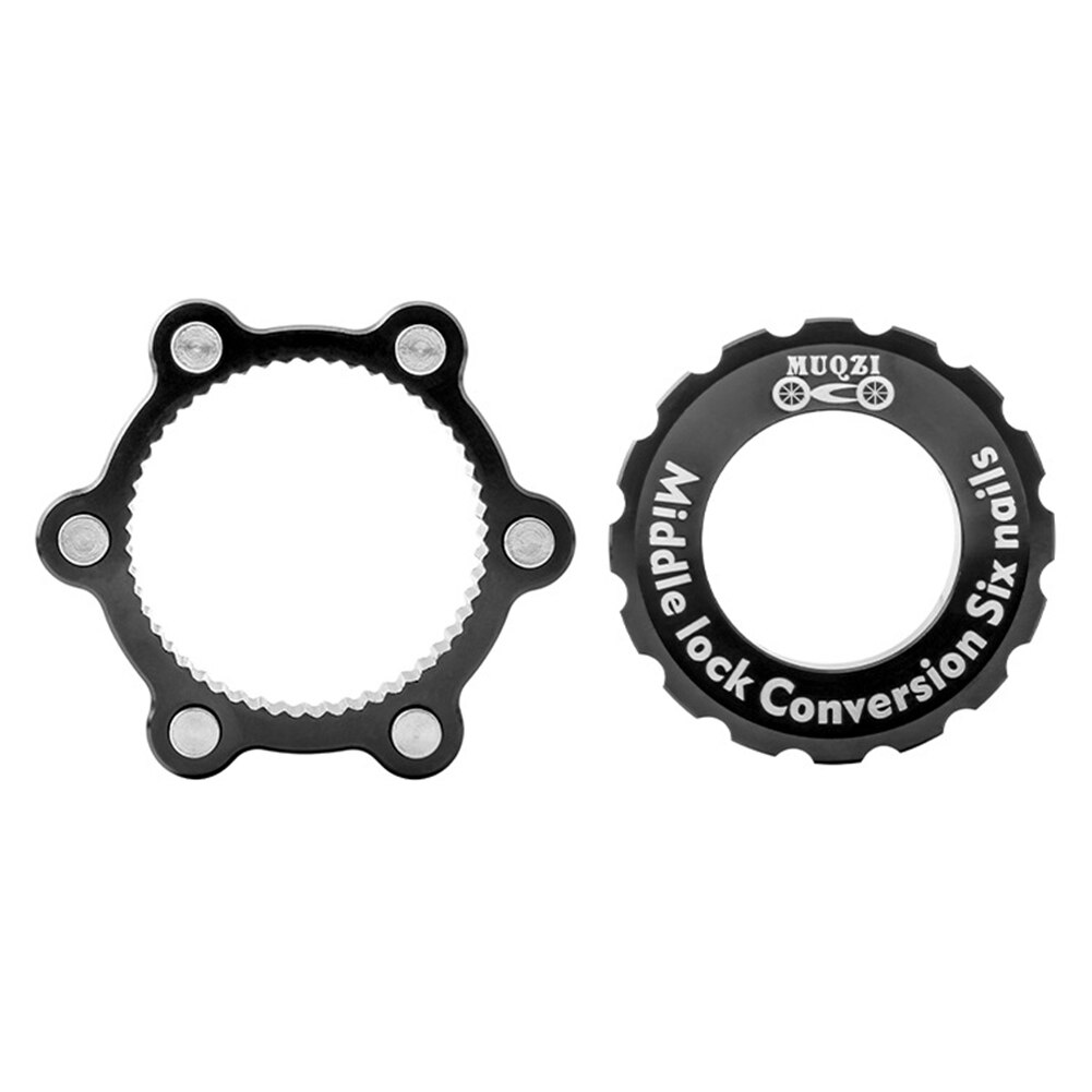 Berg Fahrrad Hub 6 Bolzen Ich bin Freien DIY Rotor Center sperren Adapter Runde Reparatur Aluminium Legierung schnell Freisetzung Radfahren Rabatt Bremse: Schwarz