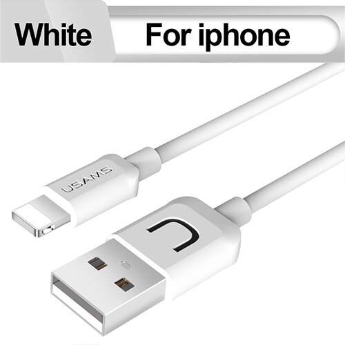 USB Kabel Voor iPhone 7 Kabel, USAMS 2A Snel Opladen voor iPhone X 8 7 6 6s plus 5s 5 SE Datum Kabels charger voor verlichting kabel: White