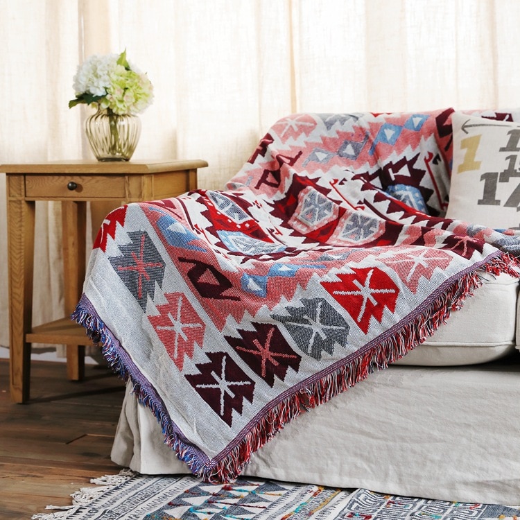 Bohemian stijl poly / katoen decoratief wandtapijt bankhoes draad dekens bedhoes woondecoratie wandtapijt yogamat