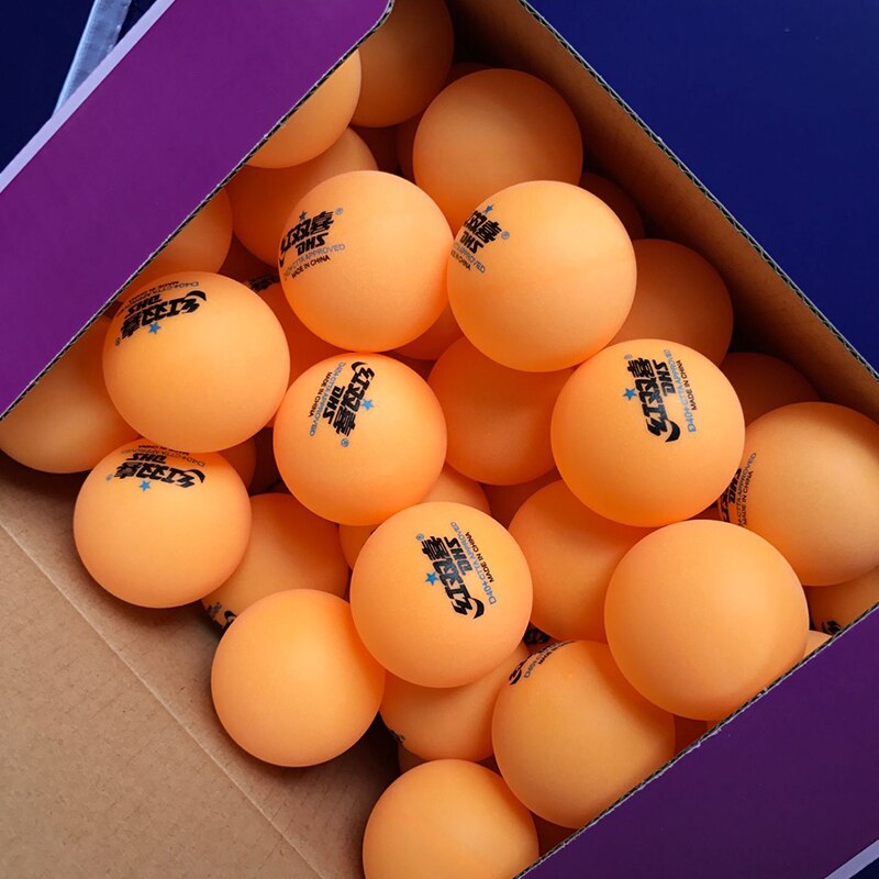 100 bollar/lot dhs  d40+  bordtennisbollar sömt material plast poly pingisbollar tenis de mesa: Gula 100 bollar