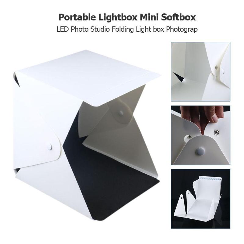 Portable LED Photography Photo Studio Lightbox 20cm Mini Photo Softbox for DSLR Easy Installation No Bracket No Screw