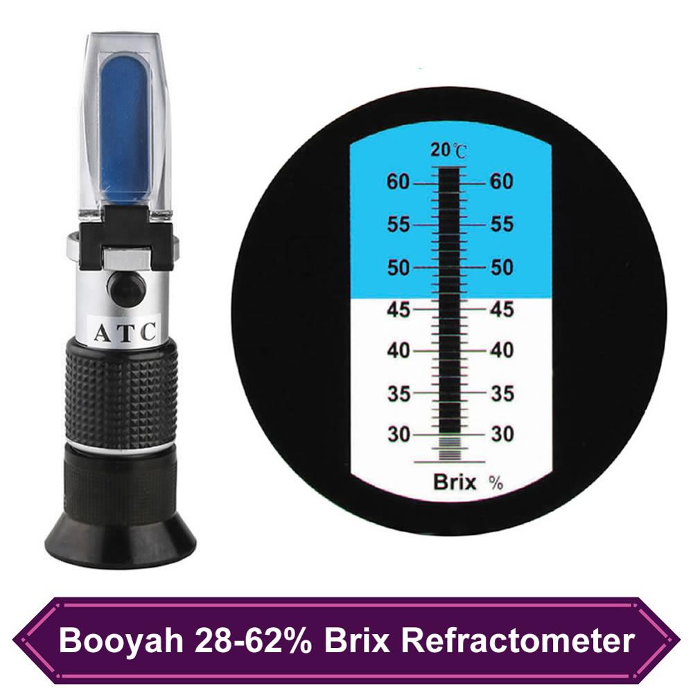 Booyah 28-62% Brix Refractometer High-precision Sugar Content Test Handheld Prism Optical Instruments Sugar Measuring Instrument