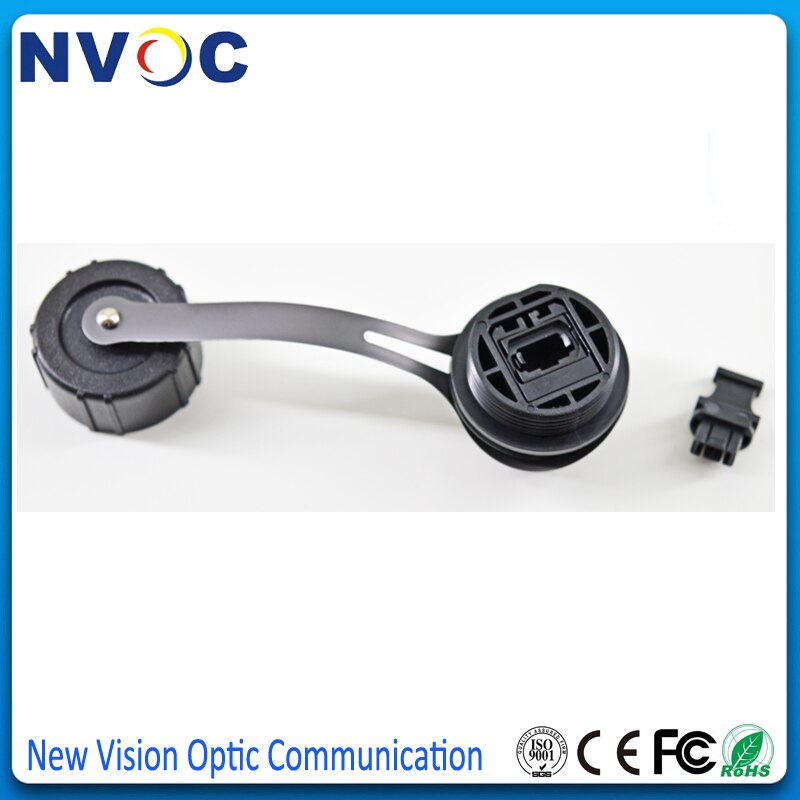 ODVA MPO Fiber Optic Adapter,IP67 ODVA-MPO Bulkhead Adapter with Dust Cap,Optical Fiber Adaptor Coupler MPO Waterproof Connector
