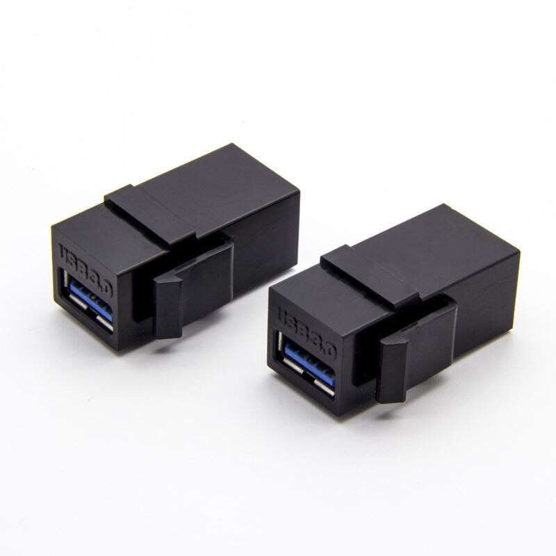2PCS USB 3.0 A Female to A Female Extension Keystone Jack Coupler Connector Adapter Converter: Black