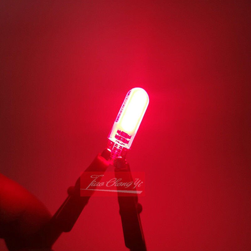 T10 W5W LED interior del coche luz COB de silicona auto lámpara de señal 12V 12V 194 de 501 bombilla de estacionamiento de cuña lateral para lada estilo de coche 1-10 Uds: Red / 10PCS