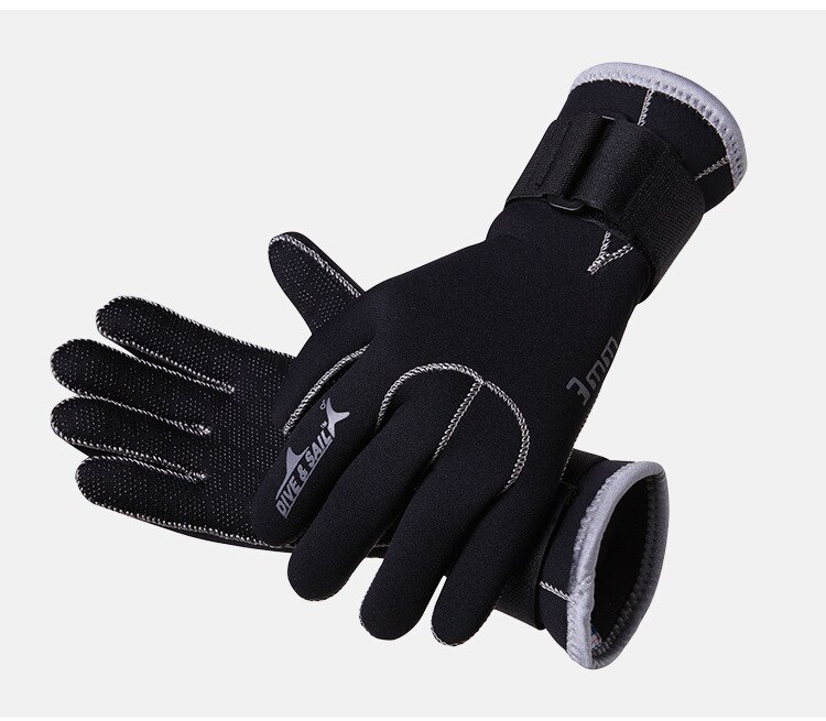 3mm dykkehansker i neopren med armbånd holder varmen anti-ripe vinterbading vindsurfing spydfiske snorkelutstyr