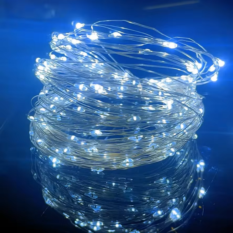 20m vattentäta usb led-ljusslinga koppar silvertråd girland ljusslingor för jul bröllopsfest dekoration krans: Kall vit / 650w