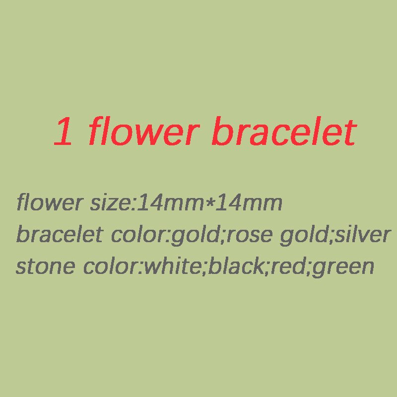 Pulsera de acero inoxidable de de romántico 1 flor pulsera de trébol de piedra con incrustaciones de joyería de salvaje de la joyería