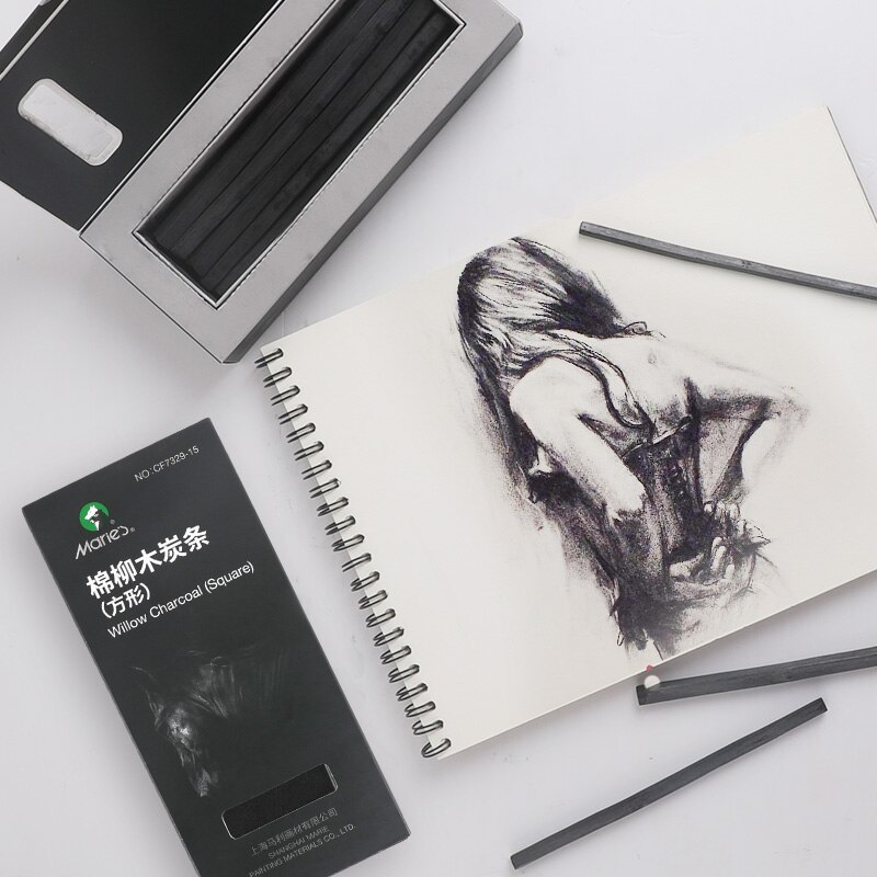 Marie's Charcoal Pencil Dibujo Profesional 15pcs B Sketch Charcoal Pencils Carboncillos Para Dibujo Lapices Dibujo Profesional