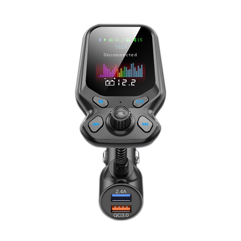 Novel-Bluetooth 5.0 Fm Transmitter Car Kit 1.77In Sn Draadloze Fm Radio MP3 Speler Adapter Aux U Disk Tf kaart Mp3
