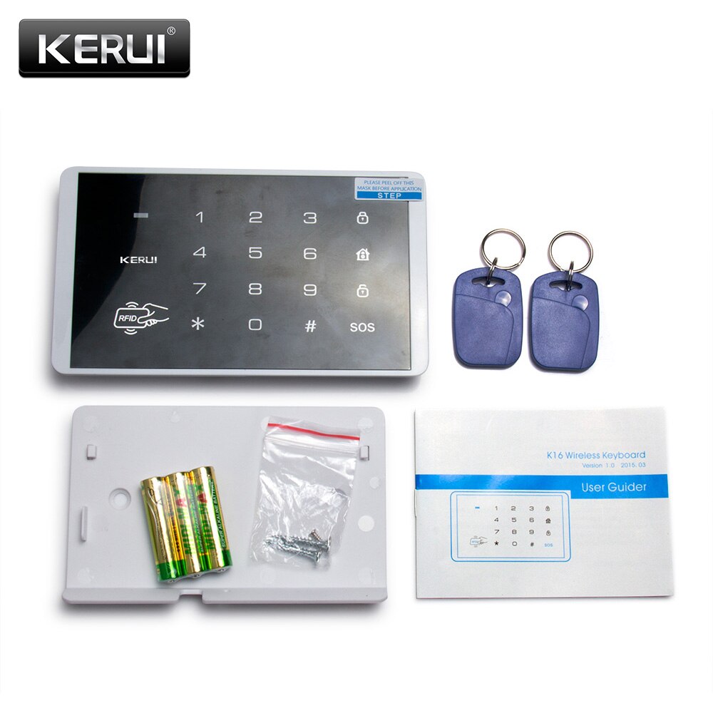 K16 Wireless Password Keypad System 433MHz Wireless RFID Card Touch Keyboard For KERUI Home House Alarm System