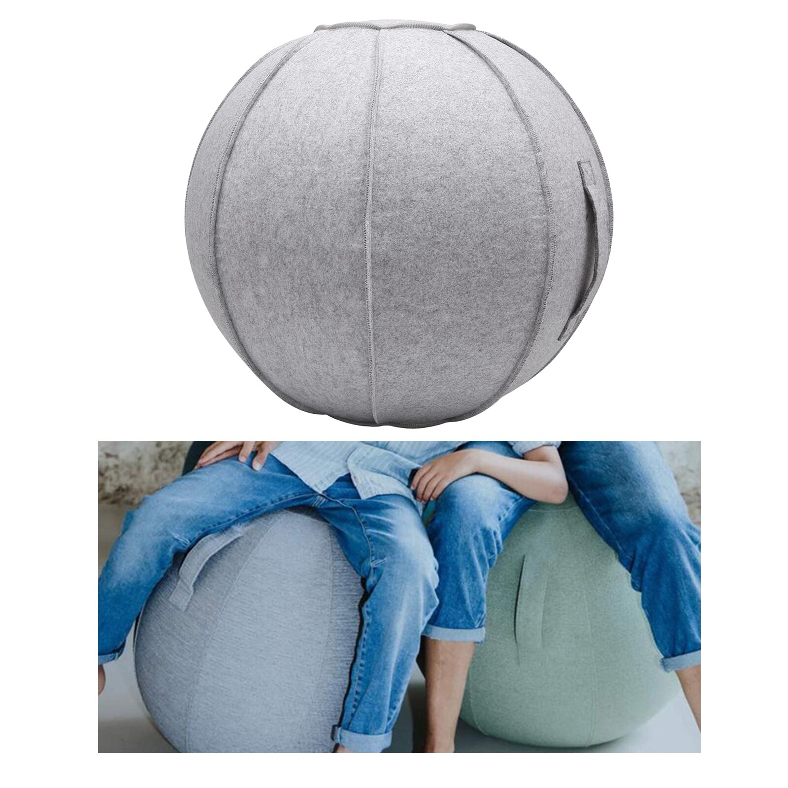 65Cm Vilt Zitten Bal Stoel Bescherming, duurzaam Self-Staande Oefening Bal Balance Pilates Yoga Ballen Huid Cover Met Handvat